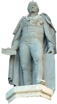 Statue of Joseph Strutt handing over deeds of the Arboretum to the Council